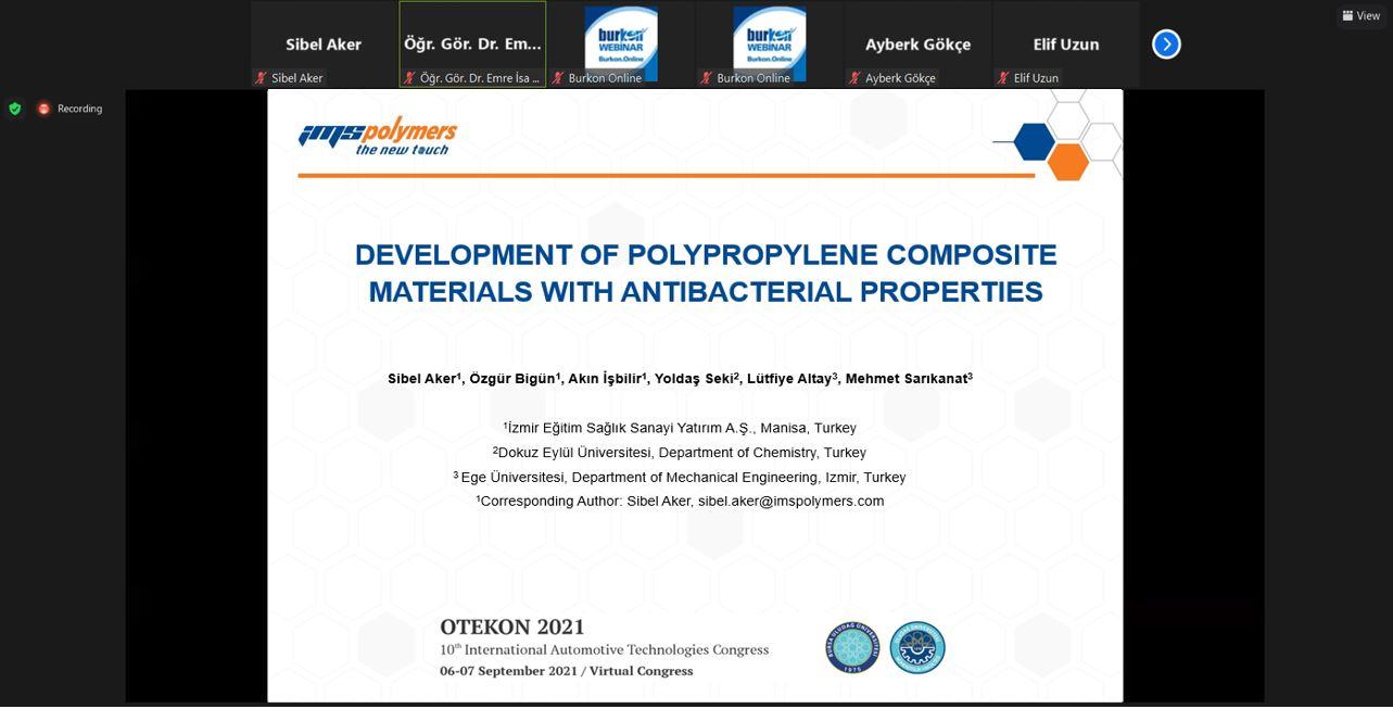 We participated as IMS Polymers in the OTEKON 2021 Congress, which was held online between 6-7 September 2021.